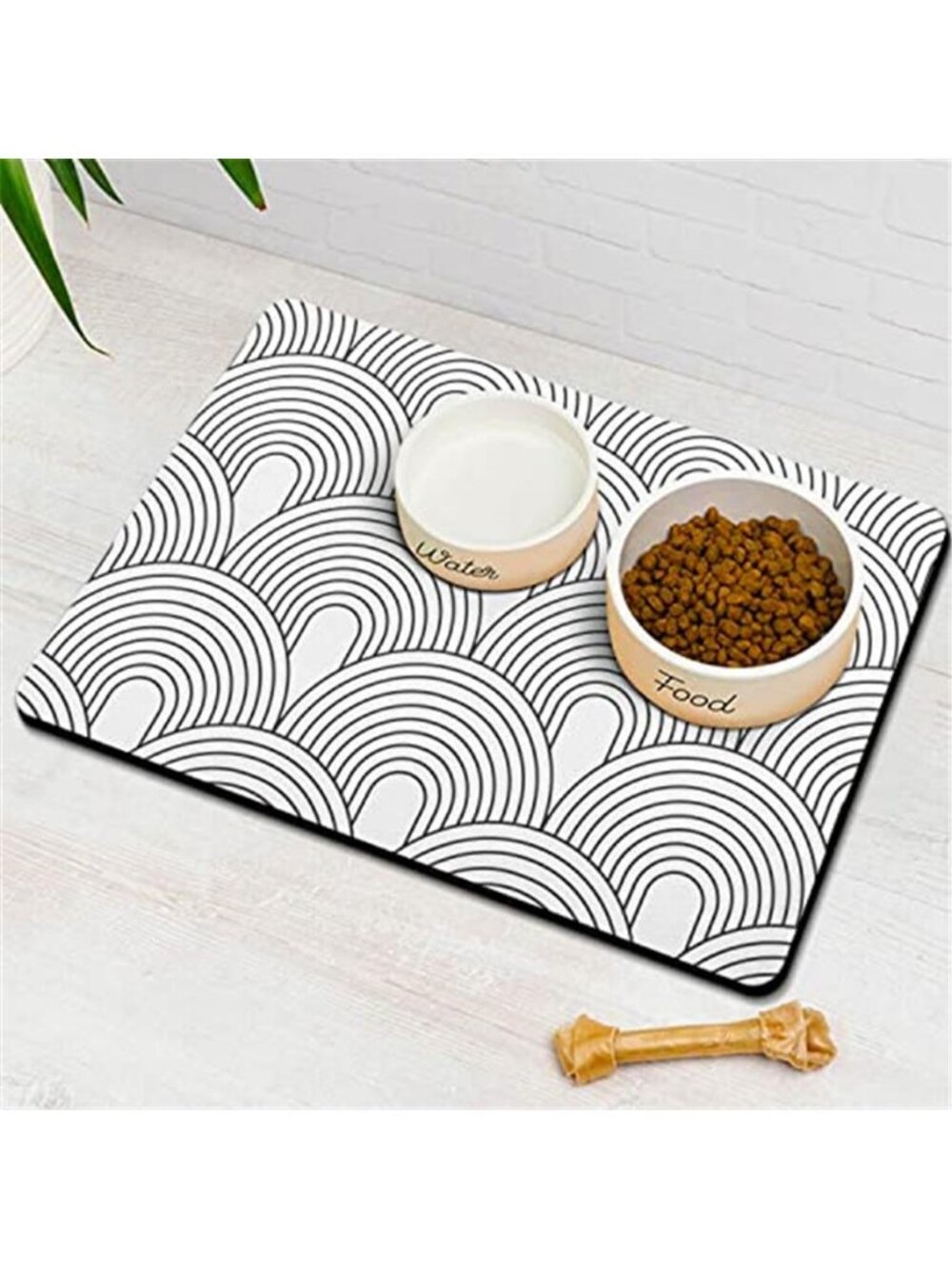 Dog Food Mats for Floors Absorbent Pet Cat Food Mat Quick Dry Dog Bowl Mats